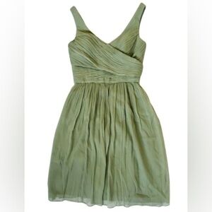 J. Crew Green Sleeveless Chiffon Wedding Dress